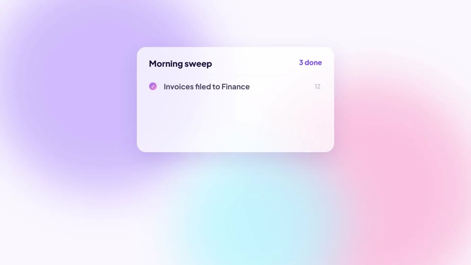 Soft Gradient SaaS: Pastel blobs, glass cards and springy pop-ins for a friendly product launch.